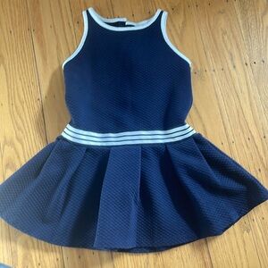 Navy Blue and White Girls’ Dress - Perfect for Summer and Tennis Core
